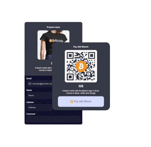Custom widgets to integrate Bitcoin payments in your website